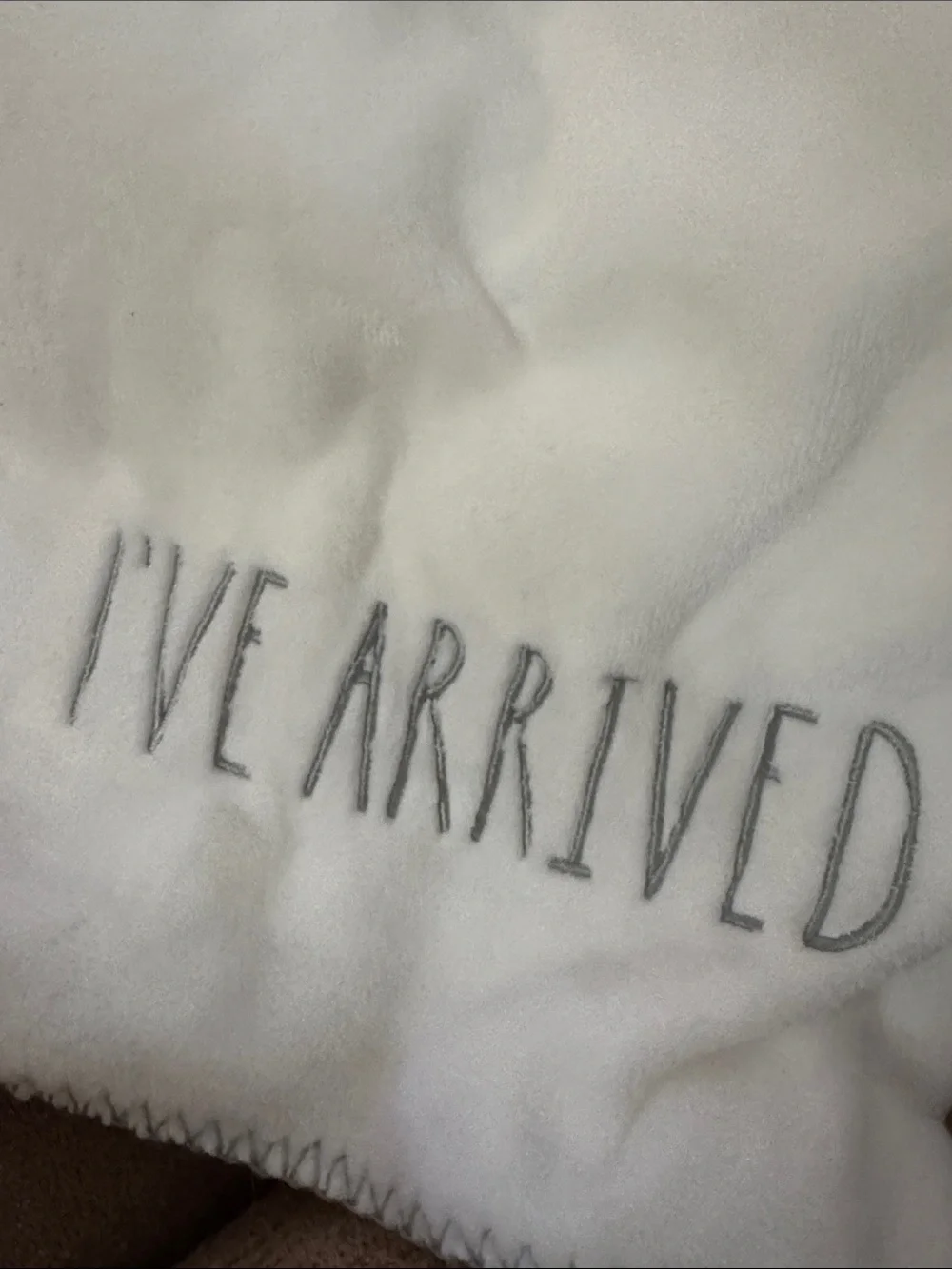 Rae Dunn Soft White Baby Blanket